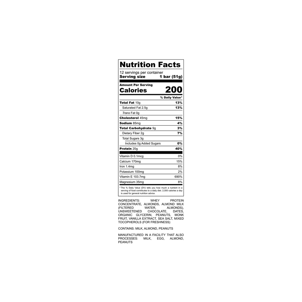 Nutrition facts label for a product on a white background